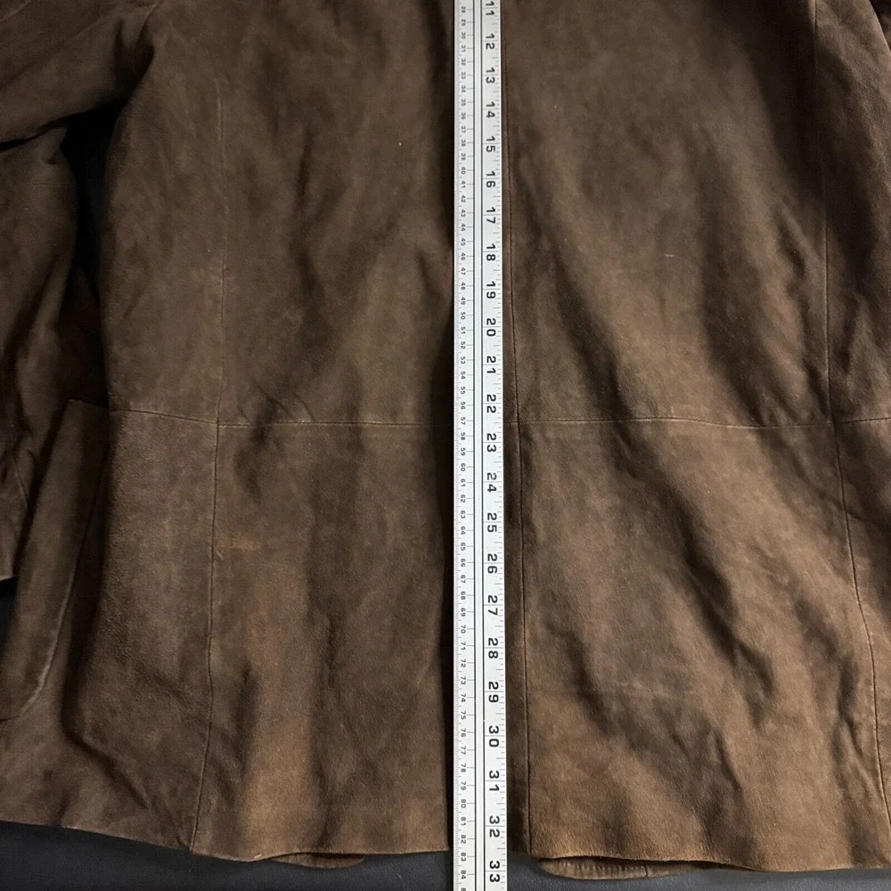 Territory Ahead Men's Large Tall Blazer Brown Solid Leather‎ Suede Jacket